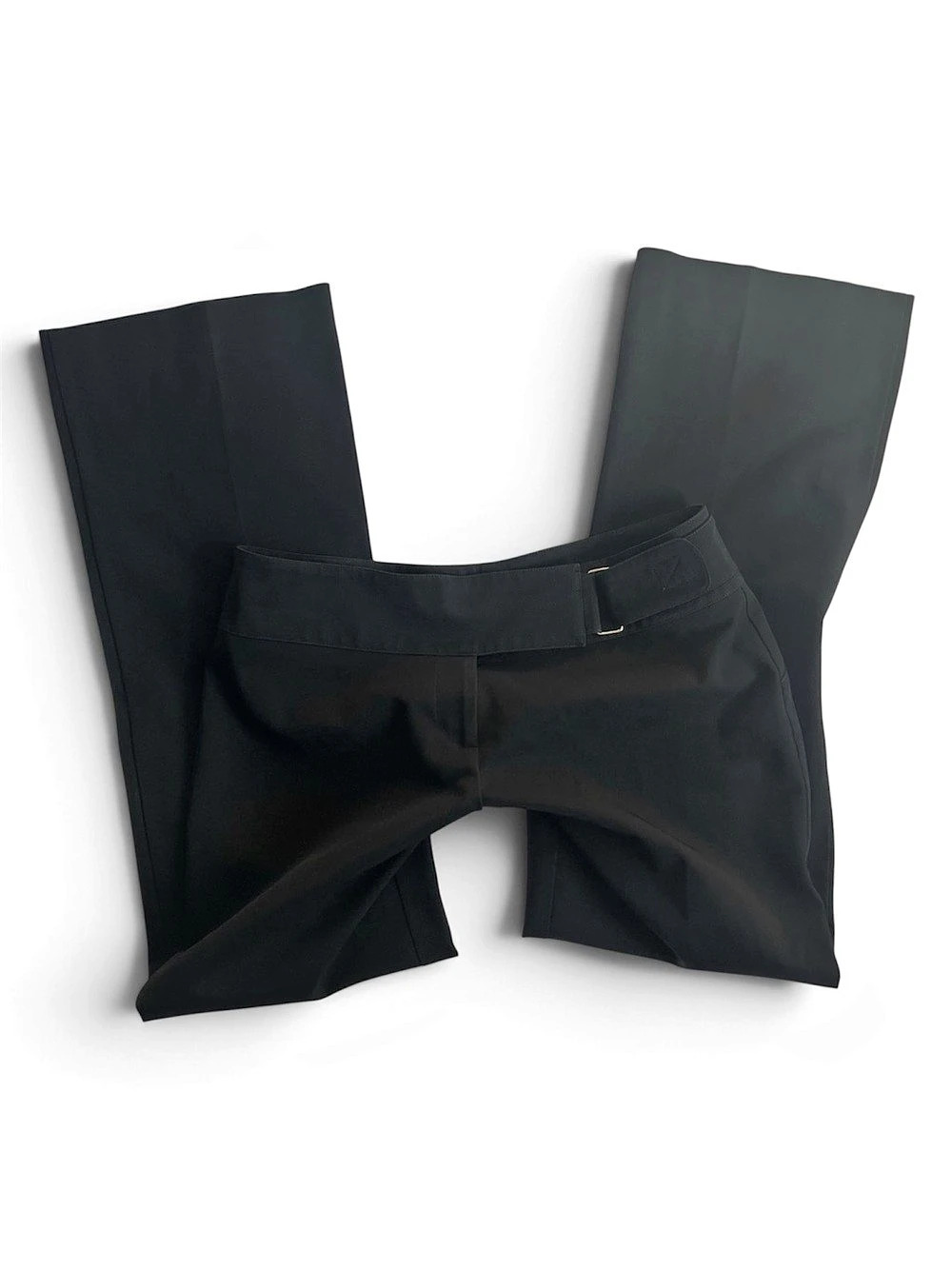 Charlotte Russe Y2K Low Rise Belted Flare Trousers Black Office Siren Pants